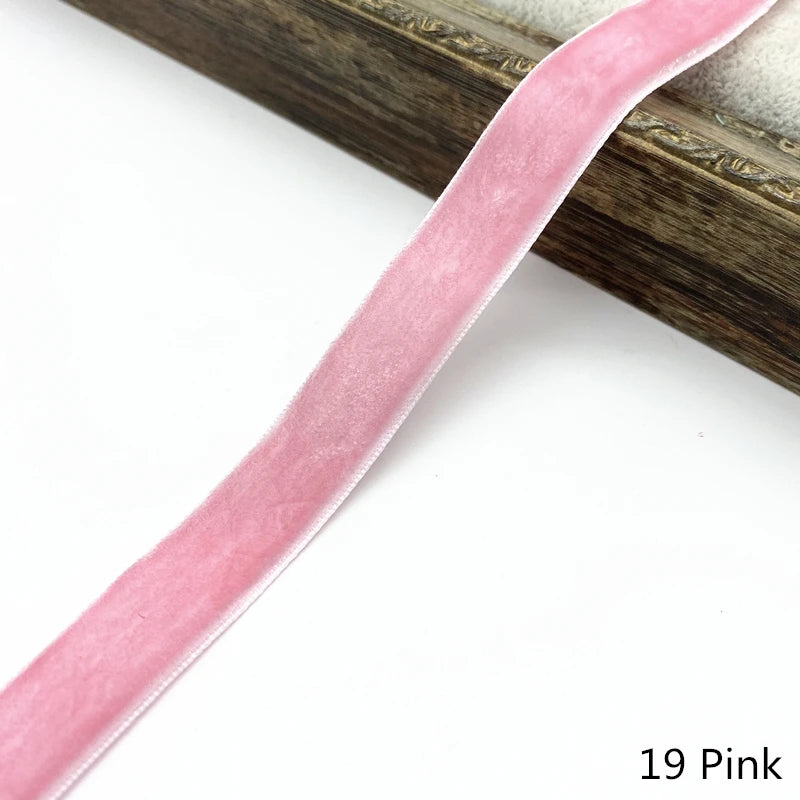 6-38mm Velvet Ribbon Wedding Party Decoration Handmade Gift Wrapping Hair Bowknot DIY Christmas #RoLi03 - 19 Pink / 6mm 5yard