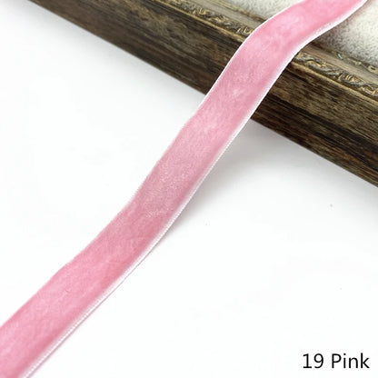 6-38mm Velvet Ribbon Wedding Party Decoration Handmade Gift Wrapping Hair Bowknot DIY Christmas #RoLi03 - 19 Pink / 6mm 5yard