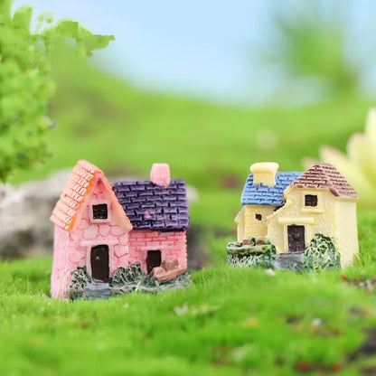 1 Pcs European-style Country Villa Mini Simulation Small House Macaroon Color Microlandscape DIY Decorative Ornaments