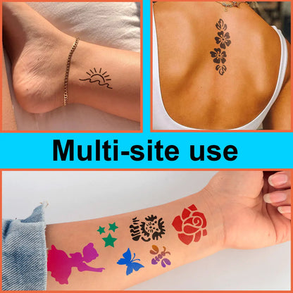 Temporary Tattoo Stencil Templates Set Reusable DIY Painting for Face and Body Art, Christmas Eve Gifts Party Favor Supplies