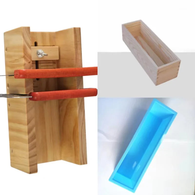 Soap Making Tools Wood Cutting Box 1200g Silicone Soap Mould Rectangular Toast Loaf Mold DIY Handmade Tool - 11