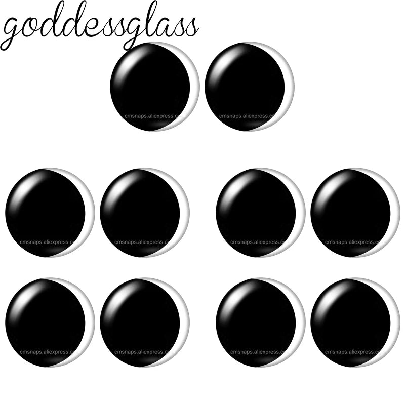 Glass Cartoon Doll Round Eyes Heart Pupil Lovely 10pcs 12mm/18mm/20mm/25mm Round Cabochon Flat Back Making Findings Jewelry -