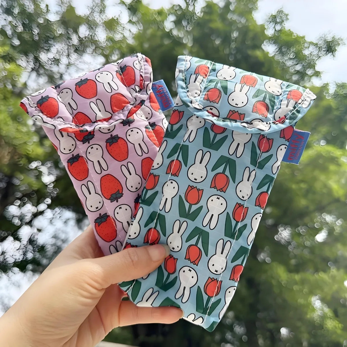 Kawaii Anime Miffy Rabbit Glasses Bag Cartoon Cute Glasses Storage Bag Cotton Inner Liner Sunglasses Sunglasses Protective Ba
