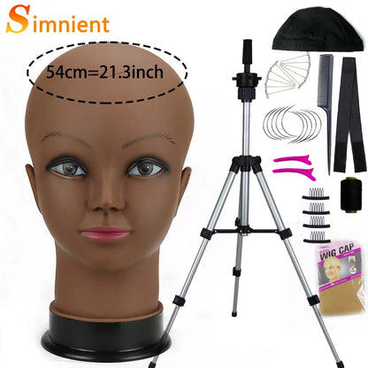 Mannequin Head With T-pin Wig Cap Tripod For Women Making Wig Hat Glasses Mask Display Cosmetology Manikin Head Makeup Practi