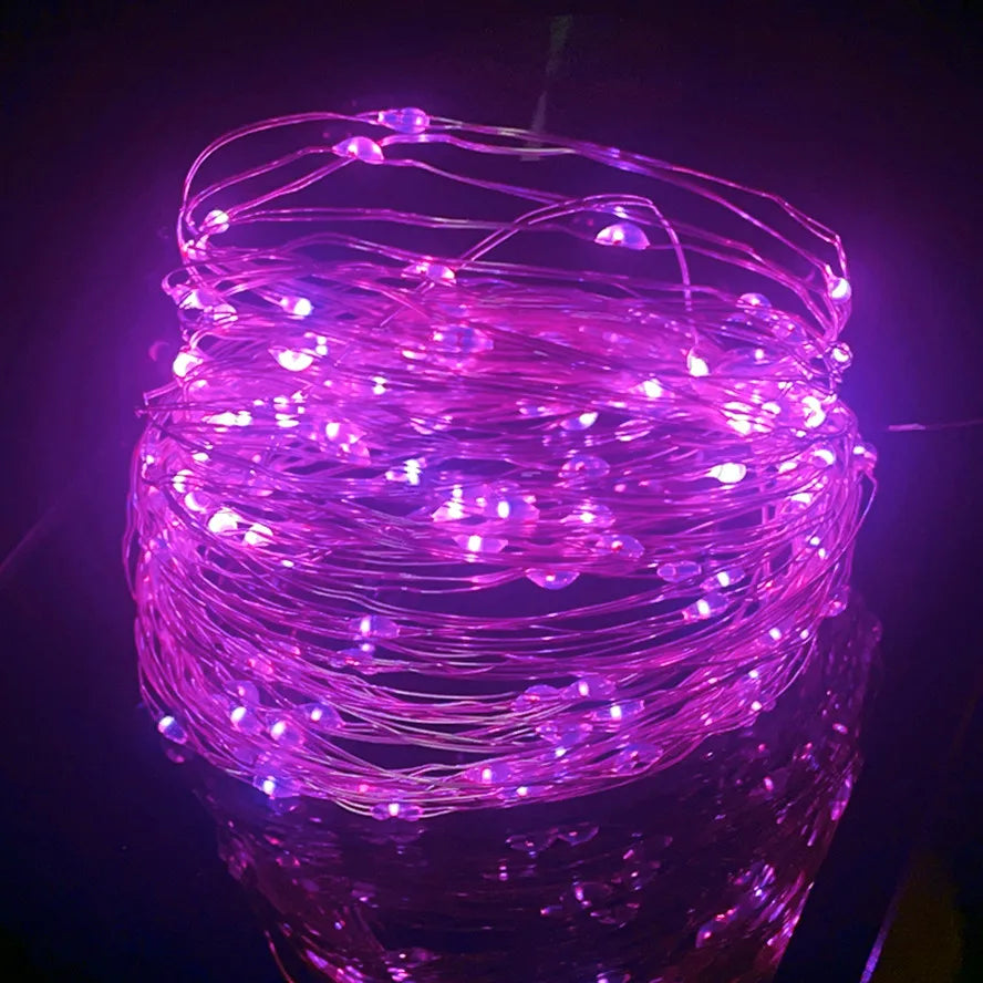 With Battery LED String Lights Copper Silver Wire Garland Light Fairy Lights Party Decoration for Christmas Wedding 1/2/3M - 