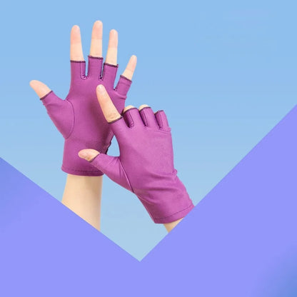 Sunscreen Gloves For Nail Art Gel UV LED Lamp Tool Nail Art Glove UV Protection Gloves Protecter Gloves - purple 1