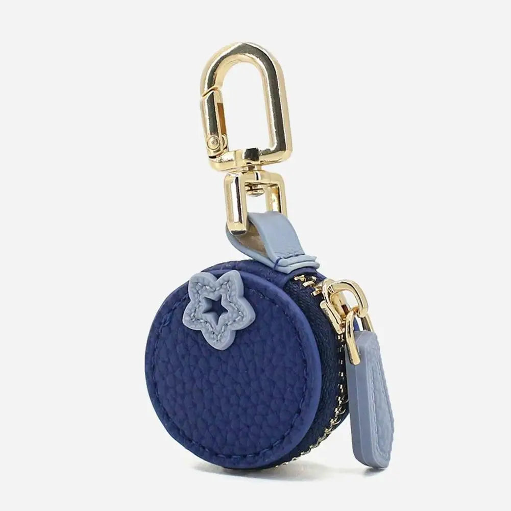 Fruit Coin Purse Cherry Blueberry Design Fruit Charm Coin Purse Cute PU Leather Pendant Keychain Earphone Bag Mini Storage Ba