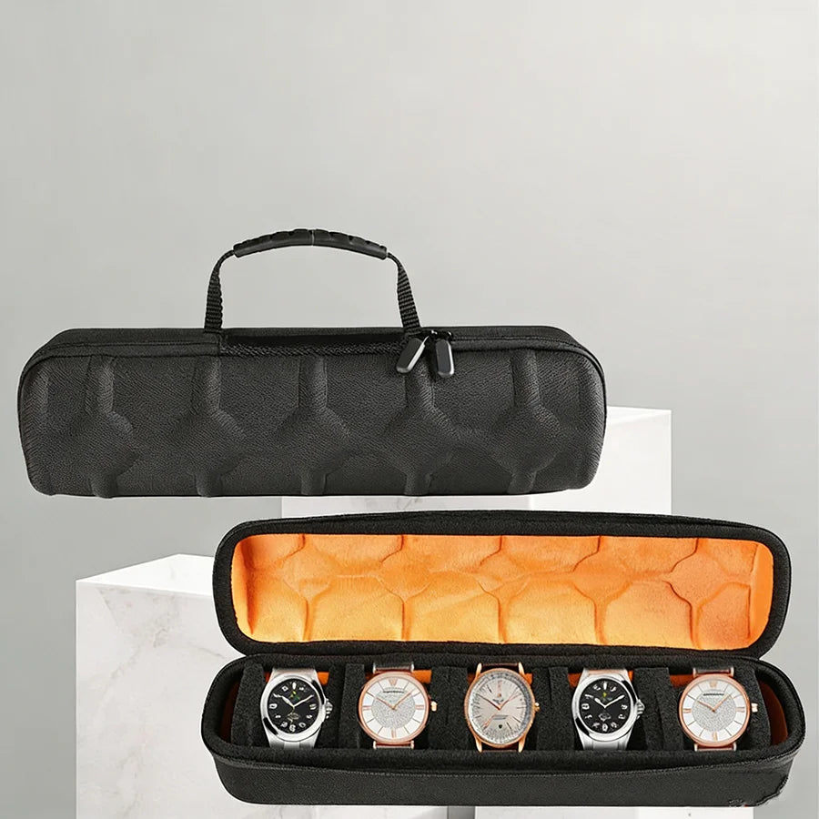 Watch Box Organizer for Men,Watch Travel Case Portable Storage Watch Display Holder for Wristwatches with anti-Move Watch