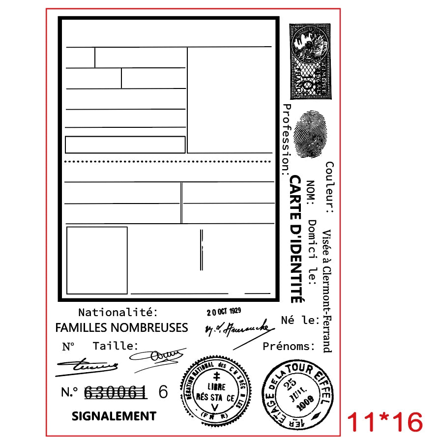 2026 New A6 Clear Stamps Identity Card Design DIY Scrapbook Journal Album Card Making Supplies - only stamp 116 A
