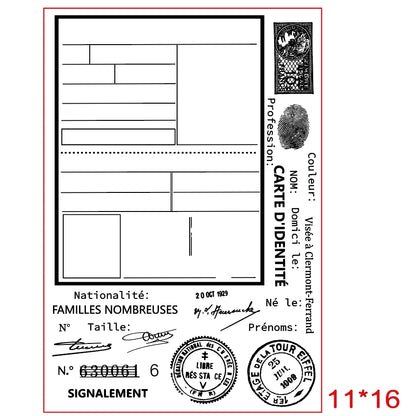 2026 New A6 Clear Stamps Identity Card Design DIY Scrapbook Journal Album Card Making Supplies - only stamp 116 A