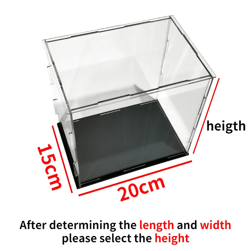 Acrylic Display Case Clear Display Box Countertop Cube for Collectibles, Action Figures, Mini Figurines Protection - 20x15cm 