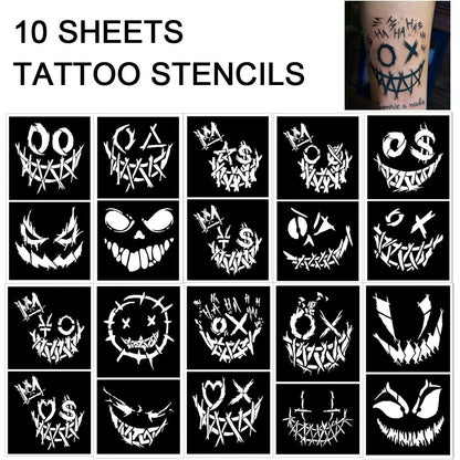 Clown Tattoo Template DIY Body Painting Template, Party, Family Tattoos and Role Playing, Festival Costume and Party Decorati