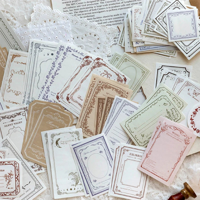 100Pcs/Pack Vintage Notes Material Writable Paper Perfect for Journal DIY Scrapbooking Supplies Stationery