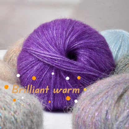 Crochet Mohair Yarn, Glisten Sequin Soft Yarn, DIY Knitting Thread for Sweaters, Baby Clothes, Shawls, Hats, Handmade Project