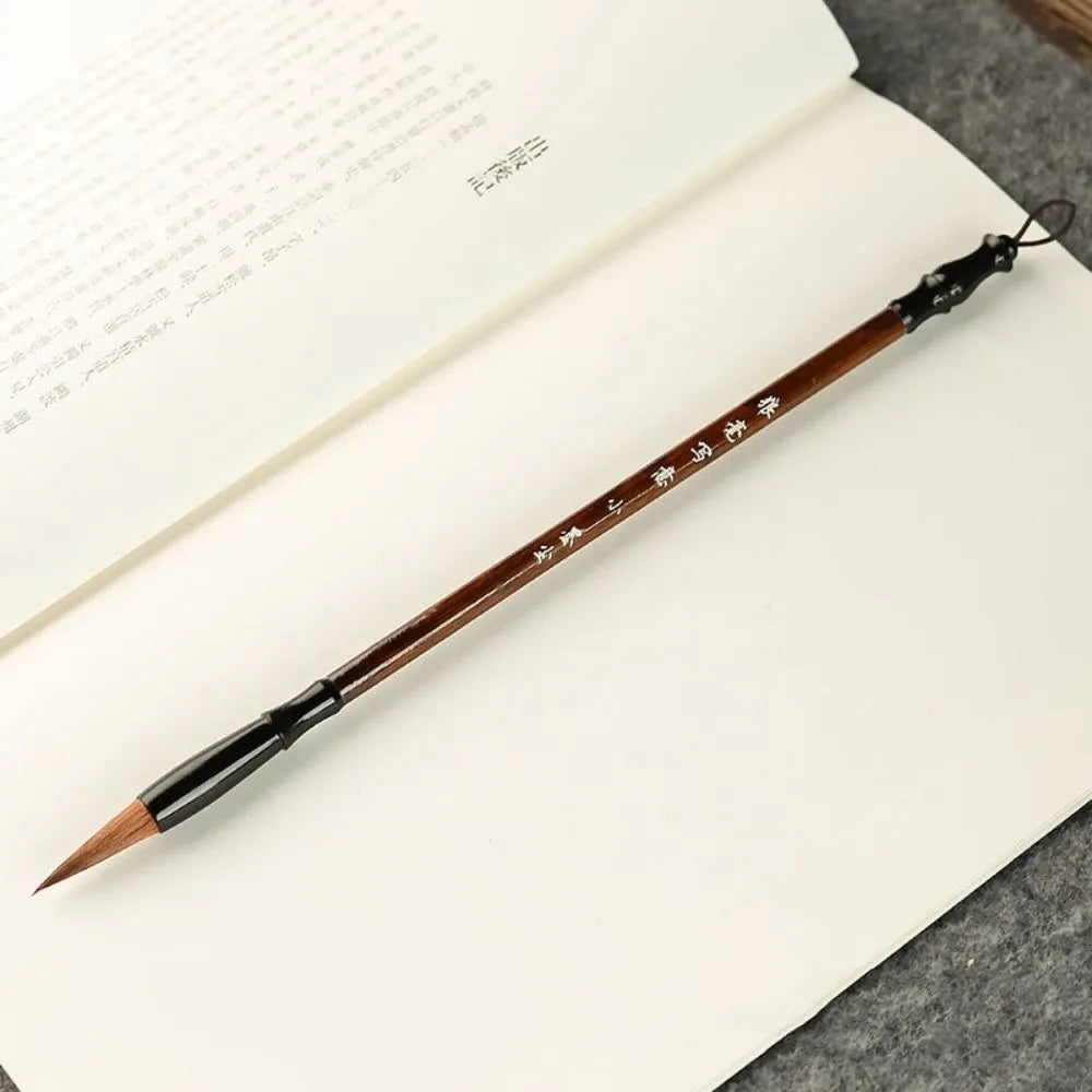 Traditional Chinese Calligraphy Brush Oil Painting Wolf Hair Scriptures Writing Brush Oil Watercolor Wood Art Paint Brush - S