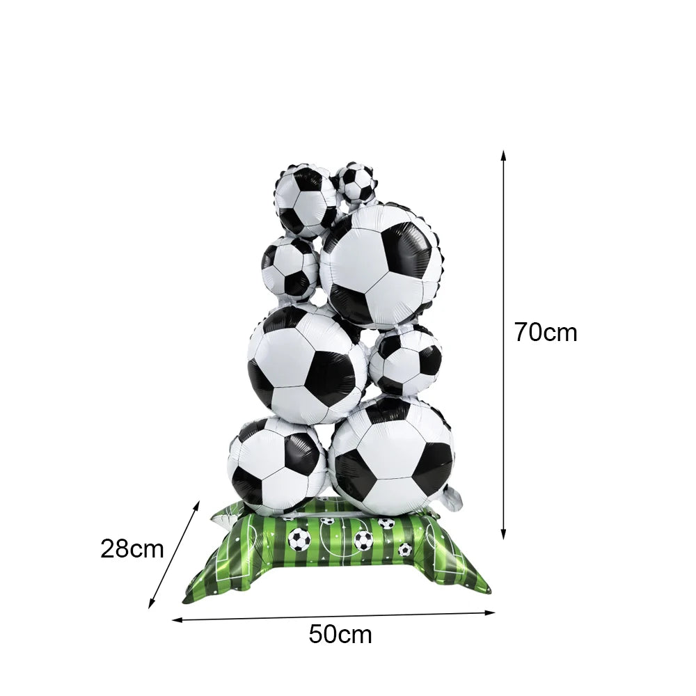 Soccer Theme Disposable Tableware Set Paper Plates Cups Napkins Tablecloth For Birthday Parties - SKY BLUE