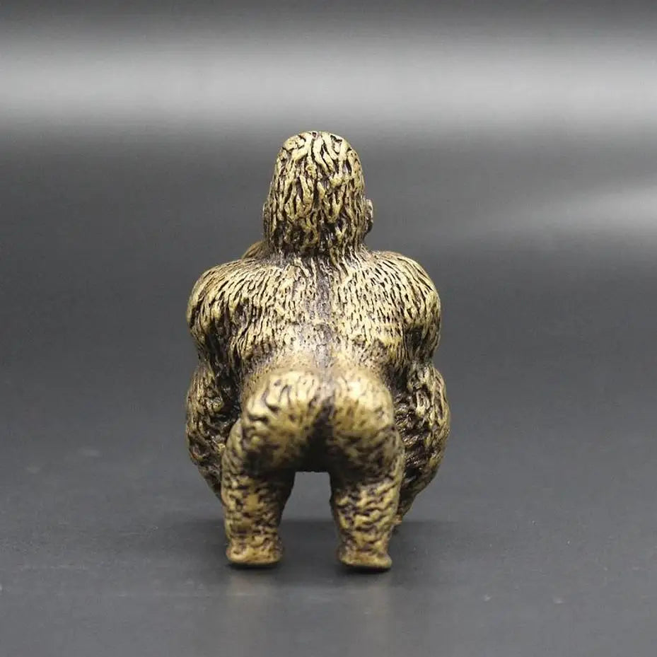 1 Pcs Antique-style Brass Golden Monkey Tea Table Tea Pet Office Desktop Animal Decorative Figurine Cast Bronze Ornament