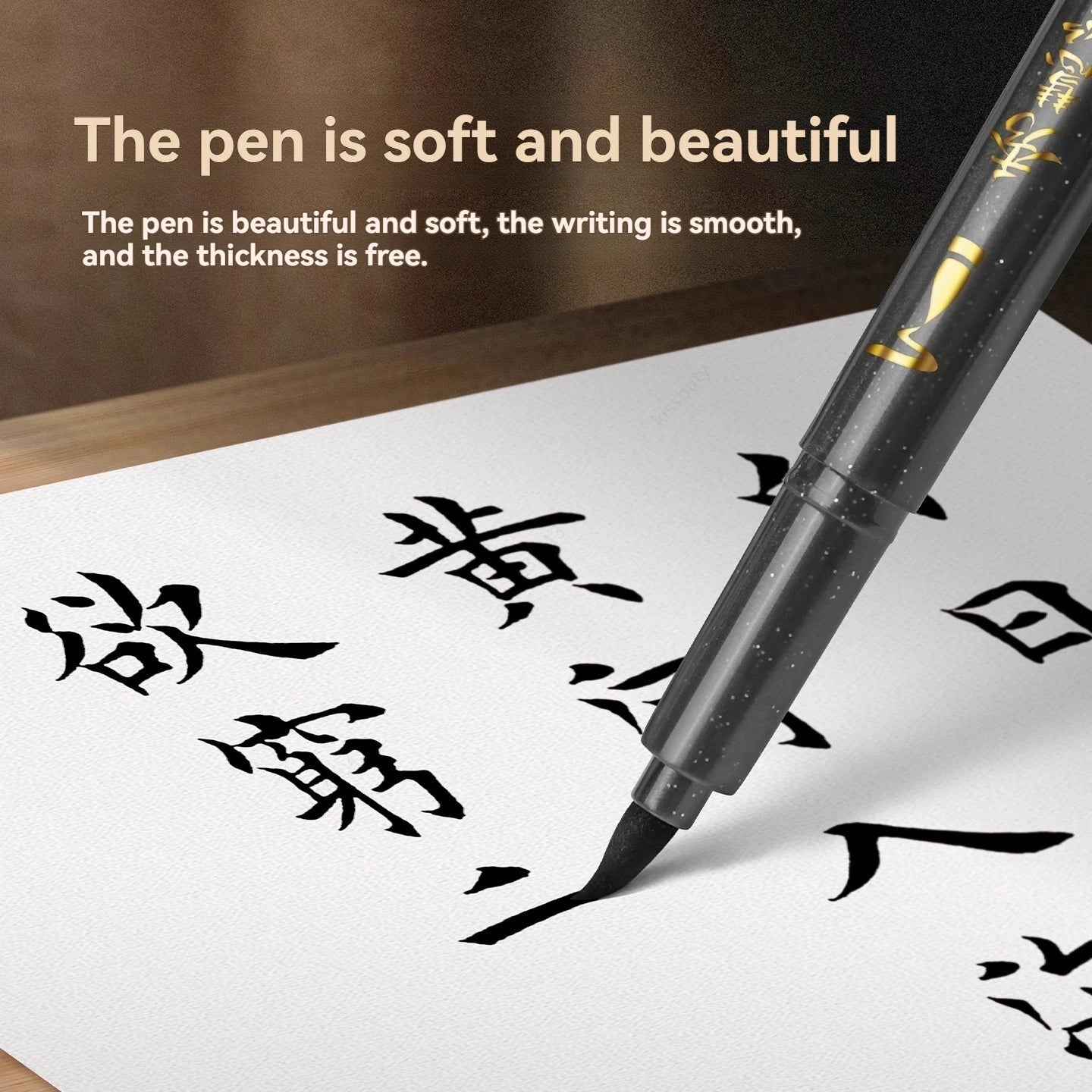 BAOKE 4-Size Calligraphy Pen Set for Writing, Drawing & Hand Lettering, Black Ink Brush Markers for Art, Calligraphy, Sketchi