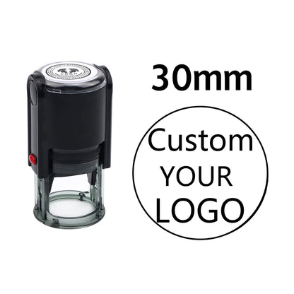 Custom Stamp Round Self Inking,Personalized Stamp 25/30/40/50mm Monogram LOGO Design Rubber Stampswith 4 Optional Ink Colors 