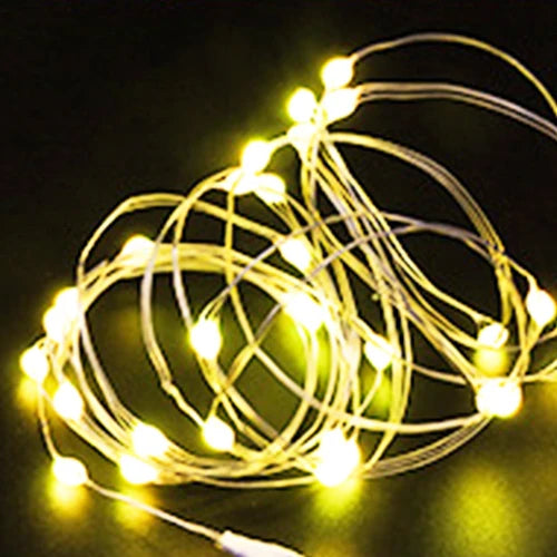 With Battery LED String Lights Copper Silver Wire Garland Light Fairy Lights Party Decoration for Christmas Wedding 1/2/3M - 
