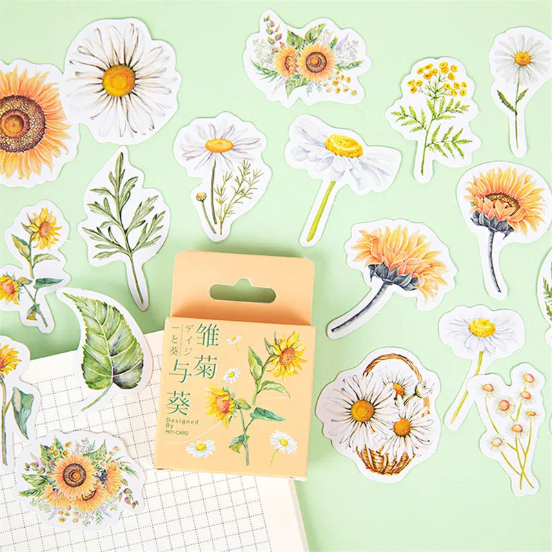 45 Pcs Vintage Plants Stamp Mini Paper Stickers for DIY Diary Scrapbooking Kawaii Stationery Seal Sticker Decoration - 15