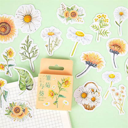 45 Pcs Vintage Plants Stamp Mini Paper Stickers for DIY Diary Scrapbooking Kawaii Stationery Seal Sticker Decoration - 15
