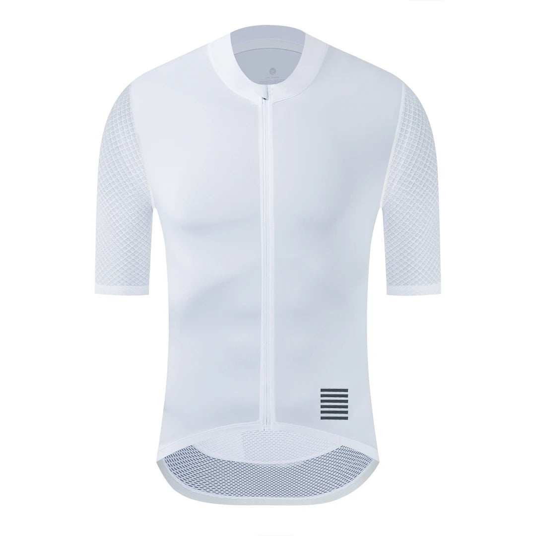 YKYWBIKE Men's Cycling Jersey Short Sleeve Summer Bicycle Jersey Road Bike Shirt Cycling Clothing Breathable Pro Team - White