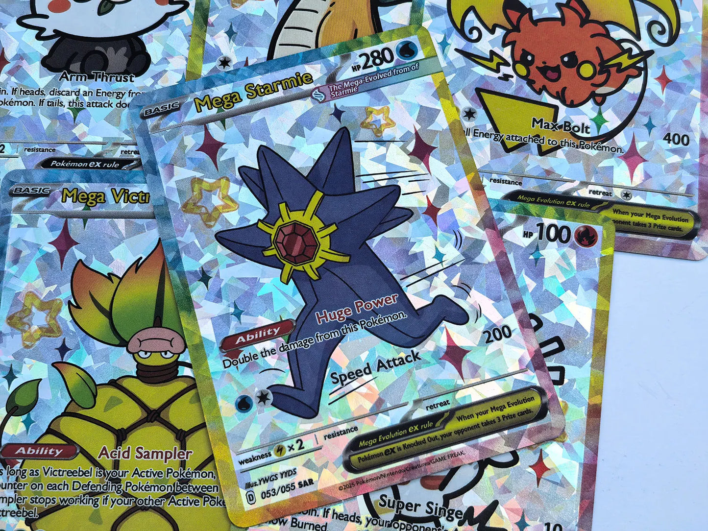 55Pcs DIY Cute Shiny Card Pokemon Holographic Anime Version Classical Collection Cards Gengar Charizard Eevee