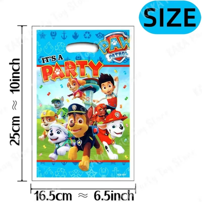 10/20/30Pcs Paw Patrol Party Gift Bags Plastic Candy Loot Bag for Baby Shower Kids Girl Birthday Party Favors Supplies Decor