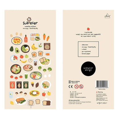 Suatelier Foods Stickers Aesthetic Scrapbooking Cute Junk Journal Ephemera Korean Deco Sticker Planner Diary DIY Craft Suppli