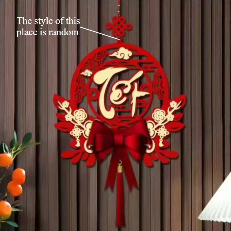 2026 Lunar New Year Decorations - Traditional Tet Festival Hanging Ornaments with Tassels, Asian Spring Festival Home Decor G