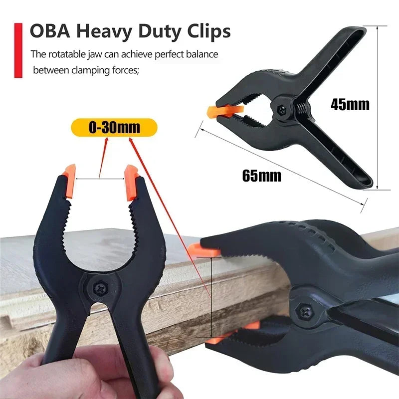 20/5 Pack 2inch Plastic Adjustable Woodworking Clamps Wood Working Tools Spring Clip Carpentry Clamps Outillage Menuiserie