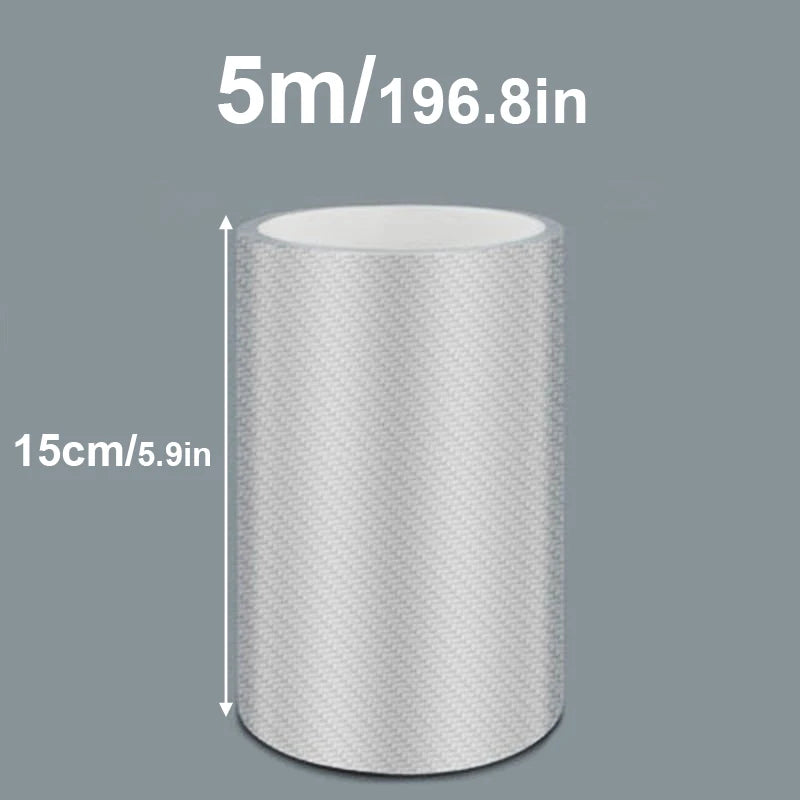 3/5/10M Transparent Carbon Fiber Car Threshold Portector Moulding Strip Trim Bumper Strip Clear Wear Surface Tapes DIY Film T