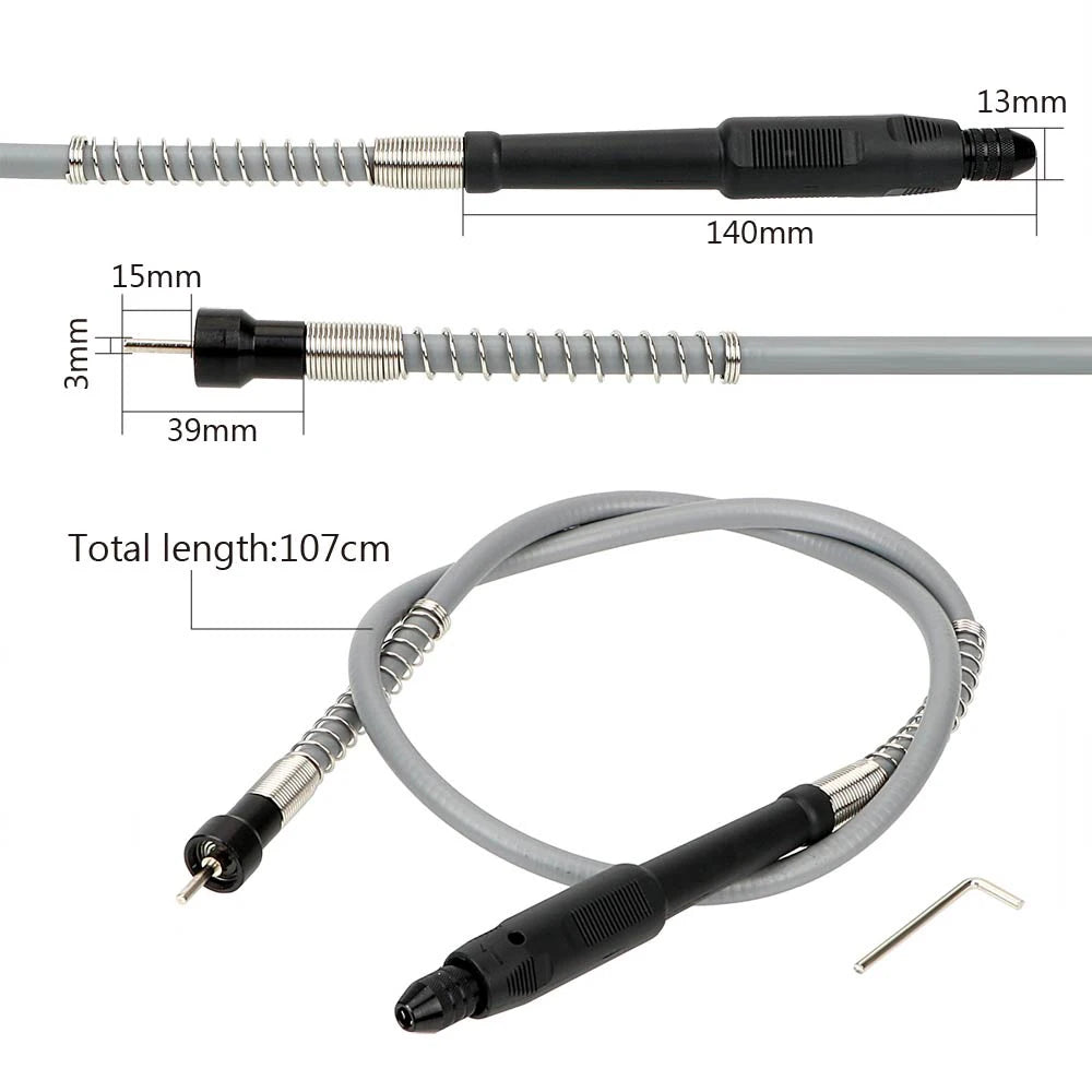 NICEYARD Handle Grinder Flexible Shaft with 0.3-3.2mm Drill Chuck Soft Flex Shaft for Dremel 3000 Electrical Tools Accessorie