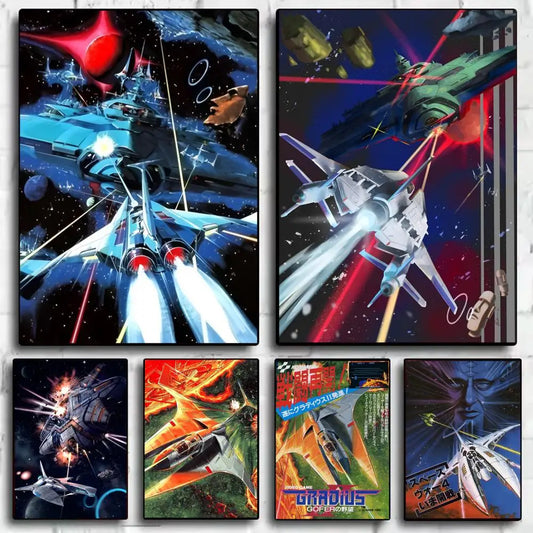 Video Game G-gradius Poster Trendy Wall Art Good Sticker Printed on PP Paper for Coffee Office Bar Decoration Best Gift