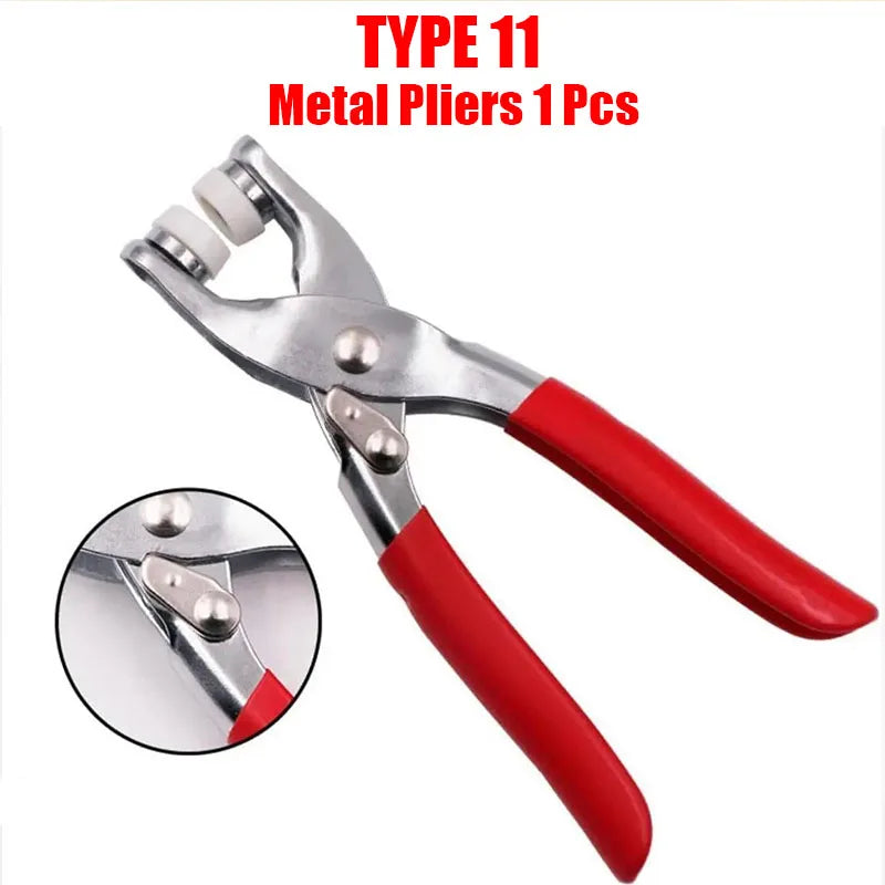 50/100 Metal Prong Snap Button Hollow Press Prong Fastener Studs with Pliers Tool Set Kits for Clothes Garment Sewing Bags Sh