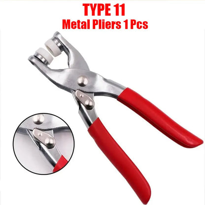 50/100 Metal Prong Snap Button Hollow Press Prong Fastener Studs with Pliers Tool Set Kits for Clothes Garment Sewing Bags Sh