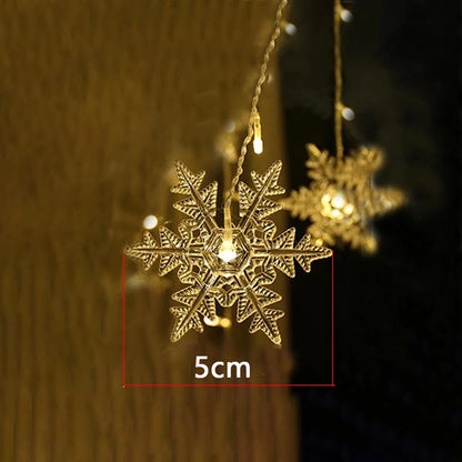Christmas Decor Snowflake Window Curtain Garlands Led Icicle Fairy Lights Outdoor Garland for Home Party Garden New Year Deco