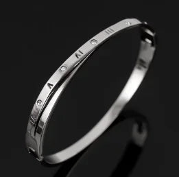 Stainless Steel With Zirconia Bracelet Bangle Simple Jewelry