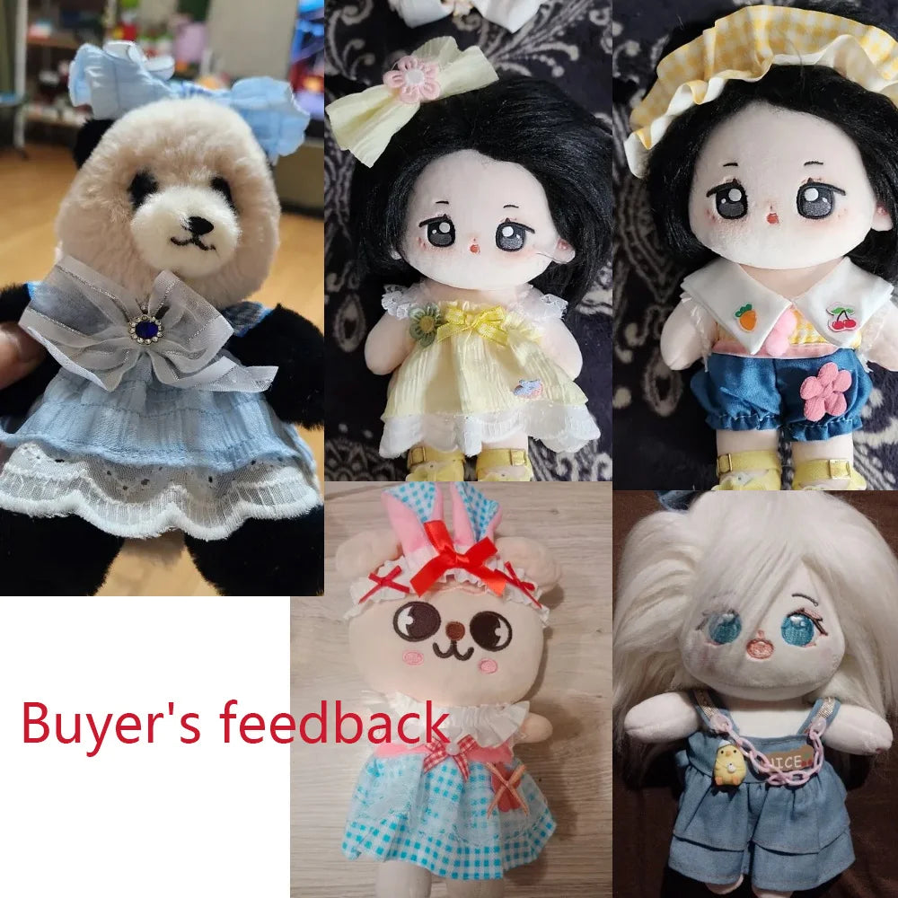 20cm Cotton Doll Clothes With Headwear Bow Headband Accessories Plush Dolls Dresses Skirt Decoration for EXO Idol Doll Access