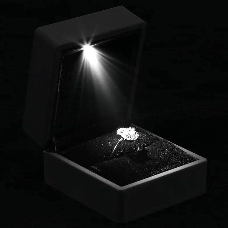 Jewelry Box with Light for Display Gift Earring Necklace Engagement Rings Case Packaging Showcase LED Boxes Cases Packaging B