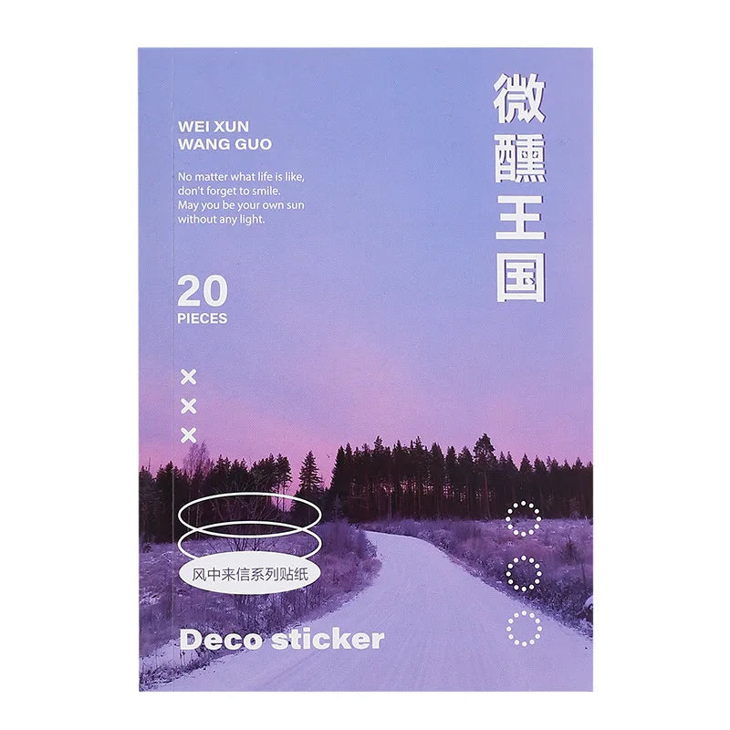 Stickers Book Landscape Decorative Decal Film Impression Seal For DIY Diary Planner Scrapbook Album School Supplies Stationer