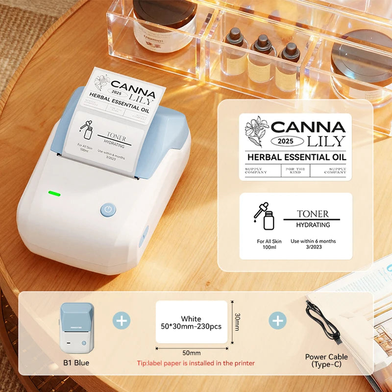 NIIMBOT B1 Portable Thermal Printer With Tapes 2 Inch Adhesive Label Printer Mini Bluetooth Sticker Maker Support Smartphones