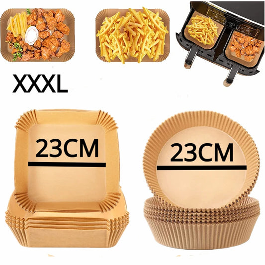 16-23CM Air Fryer Disposable Baking Paper Liner Non-Stick Mat Steamer Square Round Parchment for Microwave Oven Kitchen Cooke
