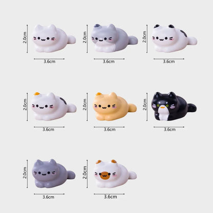 8Pcs Cute Cat Figurine Miniature DIY Decor Lovely Kitten Ornament Home Desk Car Dashboard Micro Landscape Mini Crafts Decorat