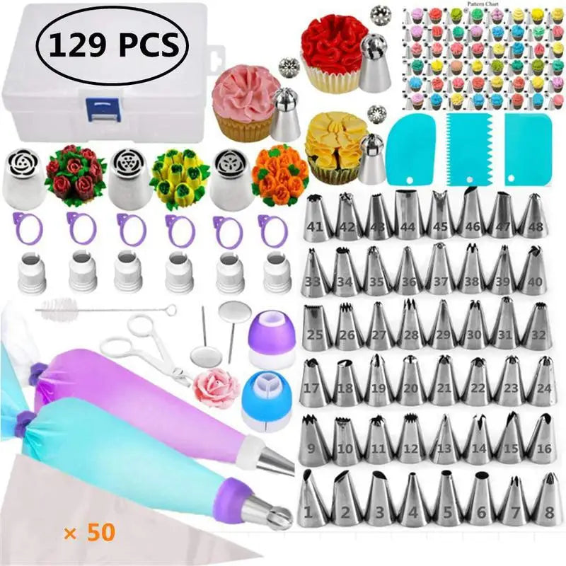 Pastry Socket Cake Nozzles for Confectionery Professional Set Icing Cream Piping Tips Cookies Cupcake Cake Decorating Tool - 