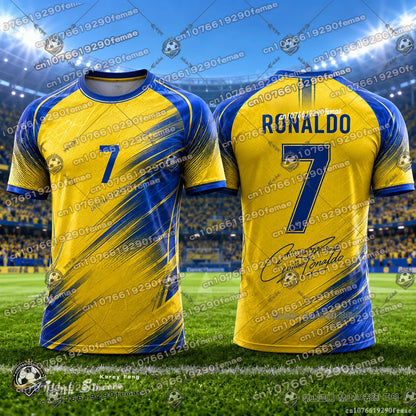 Ronaldo Football Jersey For Kids And Adults New Fan Commemorative Soccer Shirt Breathable Quick Dry Training Kids Tee