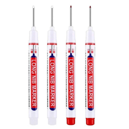 4Pcs/Set 20mm Deep Hole Long Nib Head Markers For Metal Perforating Pen Waterproof Bathroom Woodworking Decoration Multi-Purp