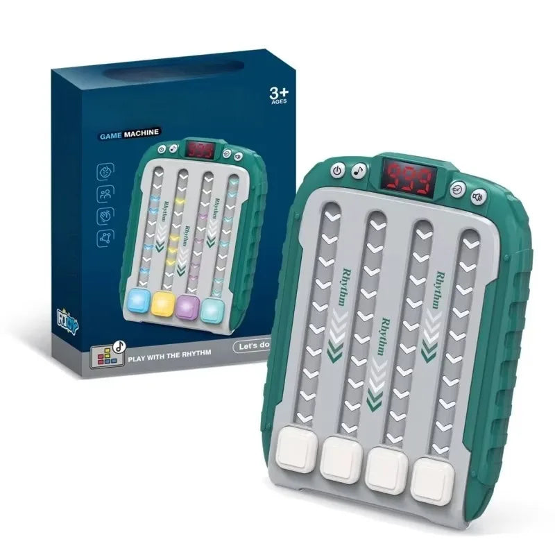 Electronic Music Puzzle Game Machine Montessori Pockets Travel Toy Light Up Educationa Sensory Fast Push Table Game