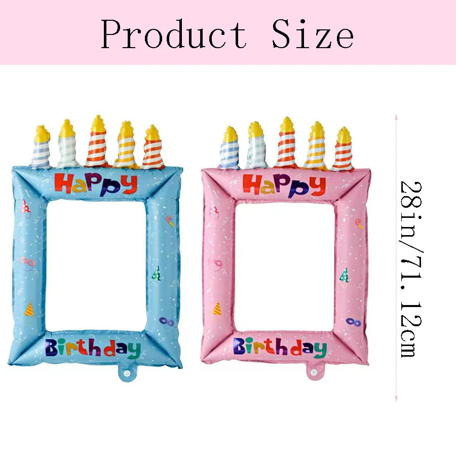 28inch Princess Theme Balloon Photo Frame, Selfie Photography Backdrop Prop Balloons, for Birthday Party Celebrations Decorat